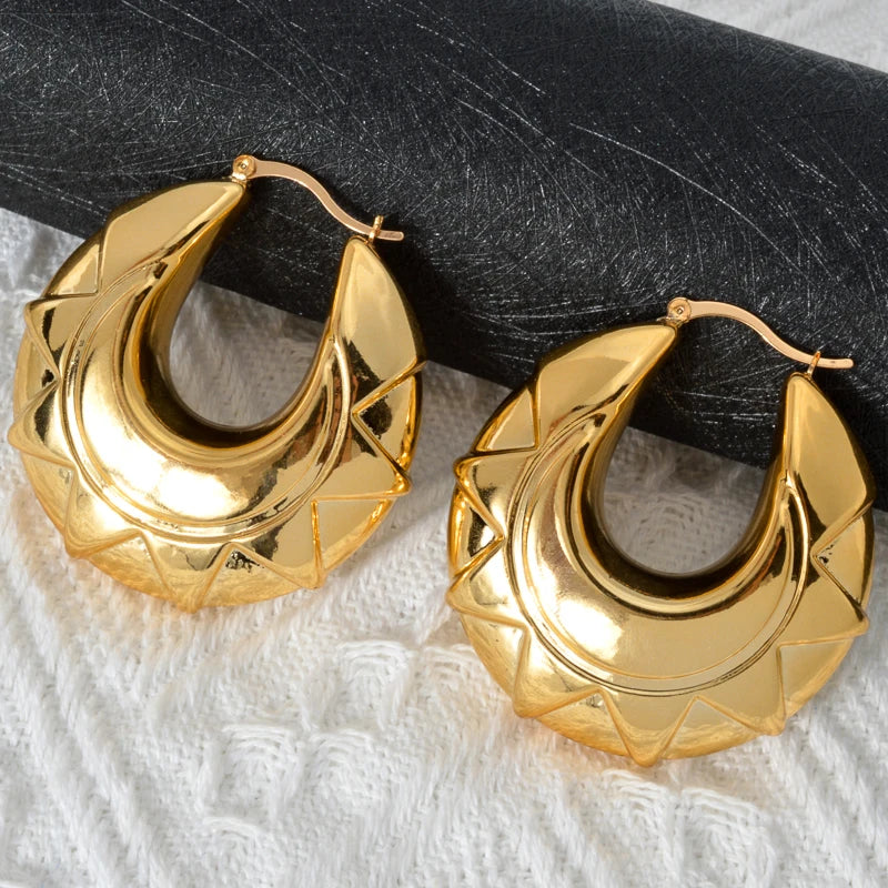 ZEADear Jewelry Geometry Hoop Earrings for Women African Fashion Gold Color Drop Jewellery Personality Wedding Party Lady Gift