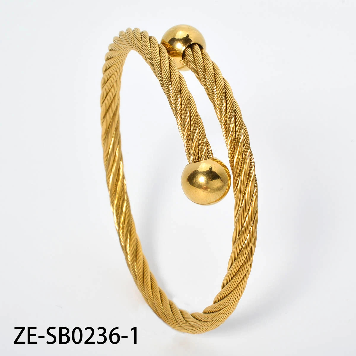 Stainless Steel Bracelet on Hand Gold Color Bangle Bead Wristband Plated Luxury Simple Couple Acier Inoxydable Charms Wholesale