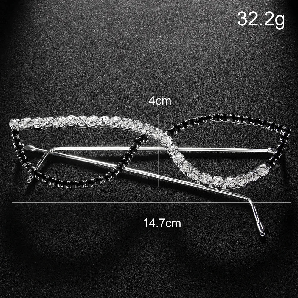 Fashion Yellow Crystal Flower Sunglasses Frame Face No Lens Party Gift Exquisite Lady Oval Rhinestone Eyewear Frame Prom Jewelry