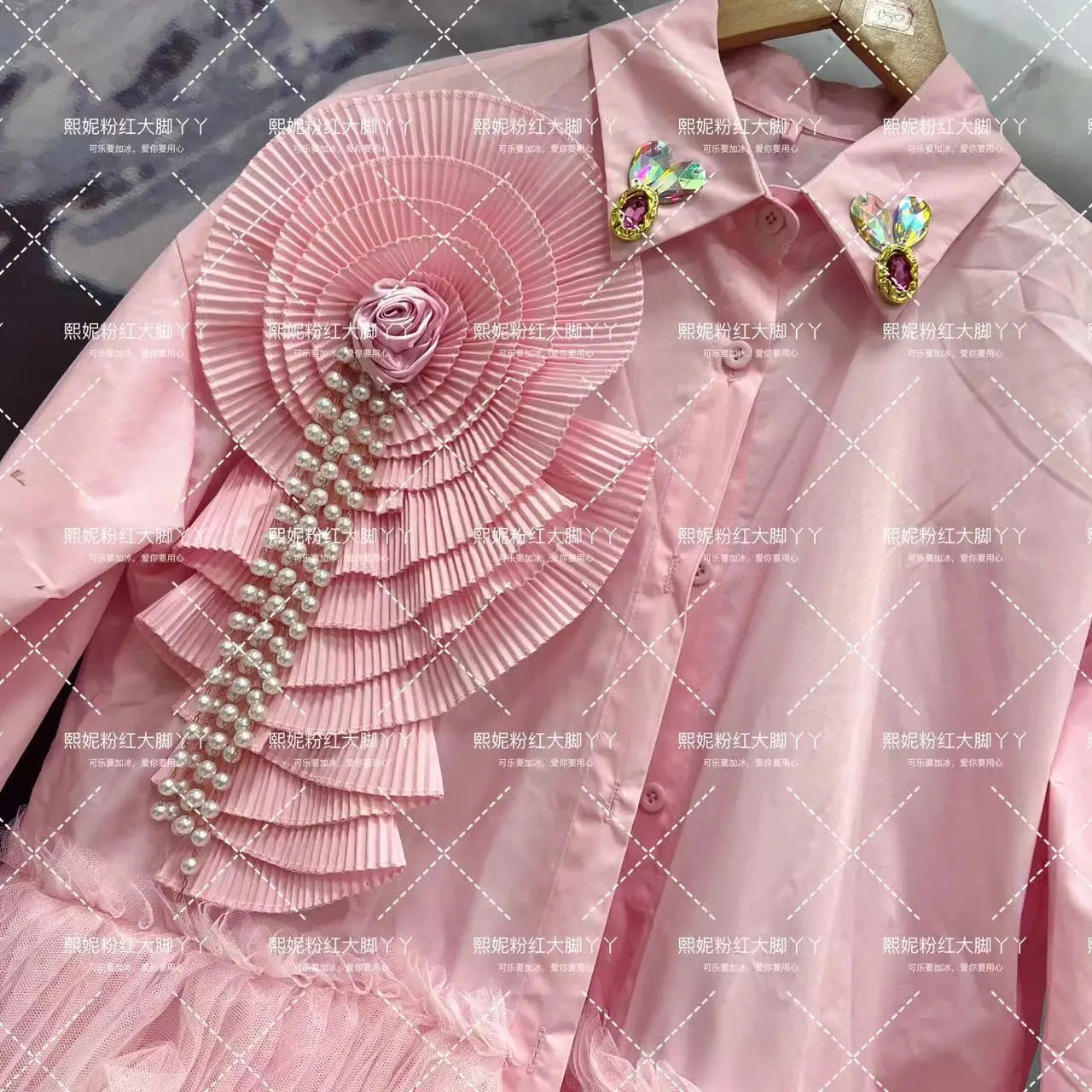 Original Design 2024 New Spring Long Sleeve Women Blouses Cute Princess Pink Cardigans Top Mid-long Mesh Splicing Fairy Shirts