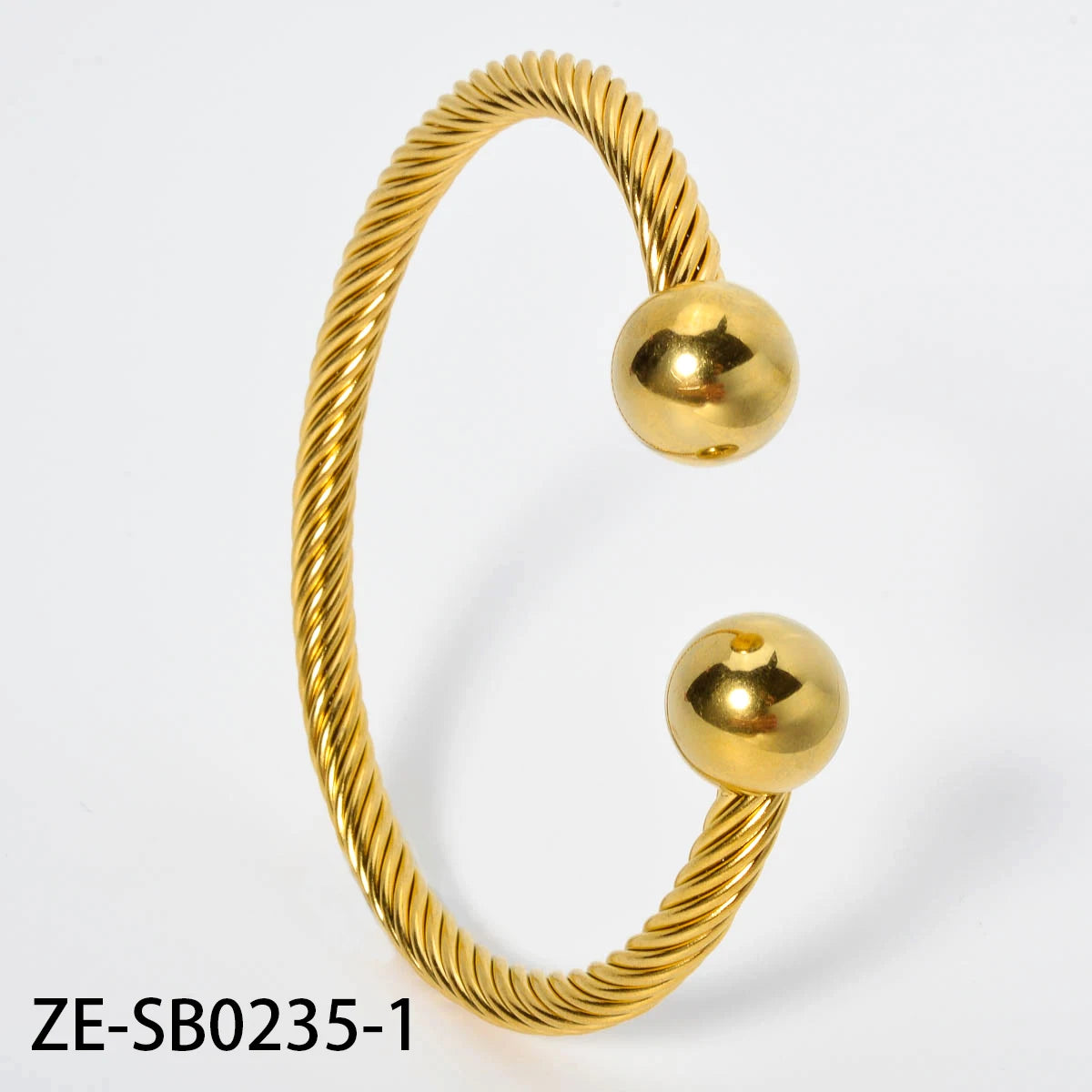 Stainless Steel Bracelet on Hand Gold Color Bangle Bead Wristband Plated Luxury Simple Couple Acier Inoxydable Charms Wholesale