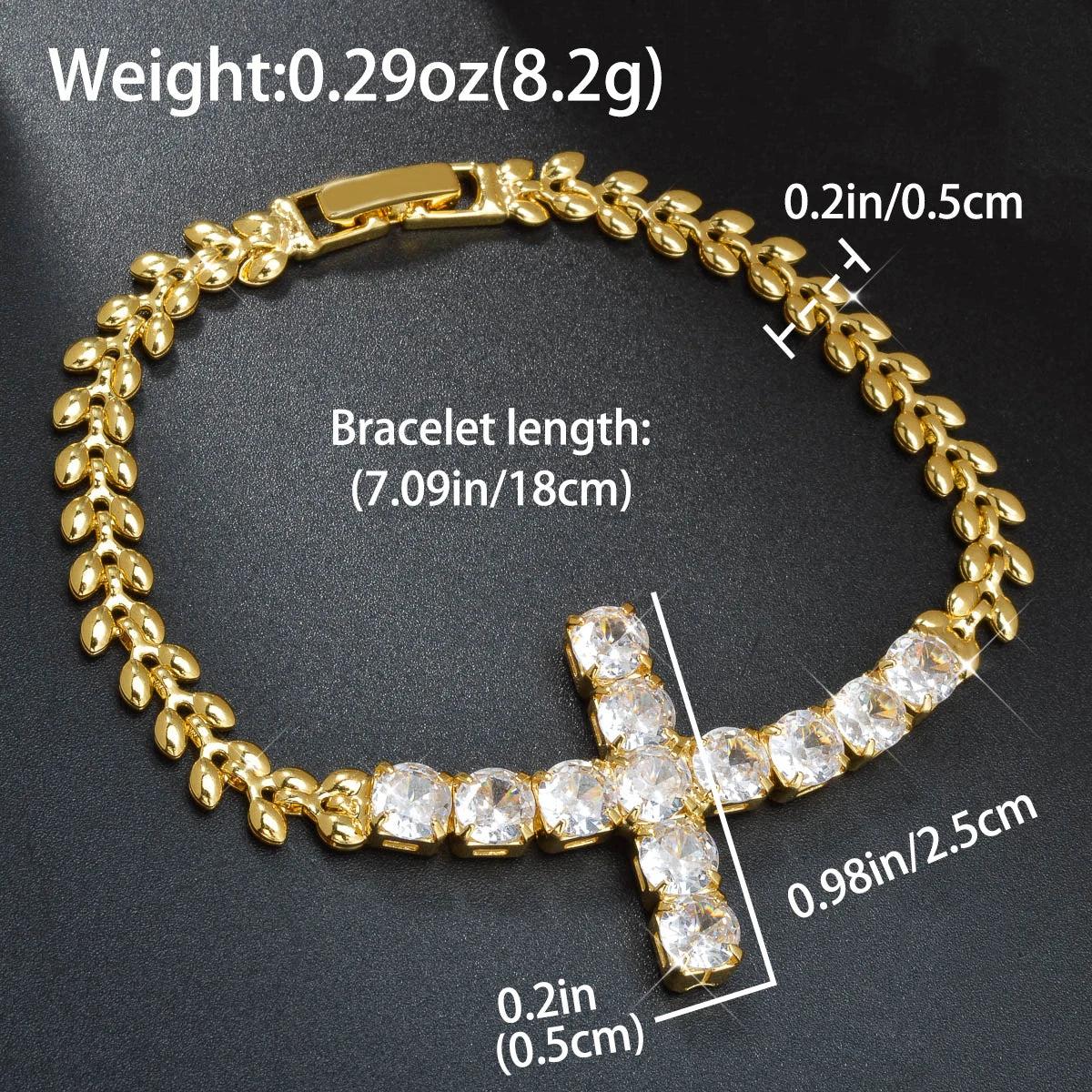 Bohemia Jewelry Shiny Zircon Bracelet Romantic Gift for Girls Classic Charms Bracelets Gold Plated Cuban Chain Wrist