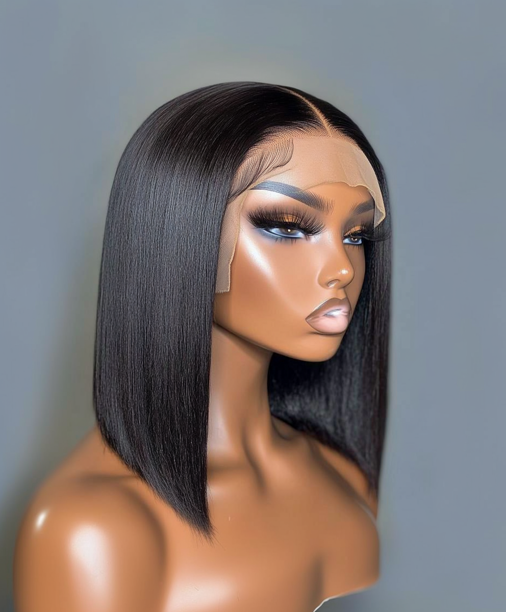 Amanda - Luxury Front lace wig real human hair 13x4 Bob wig straight hair human hair silky high quality