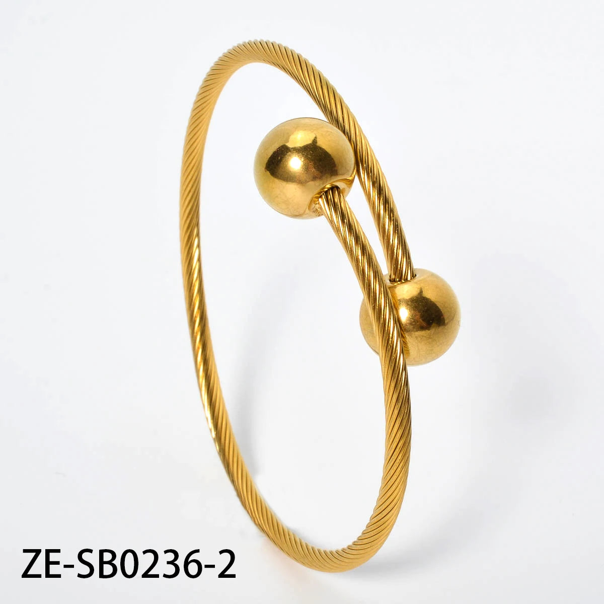 Stainless Steel Bracelet on Hand Gold Color Bangle Bead Wristband Plated Luxury Simple Couple Acier Inoxydable Charms Wholesale