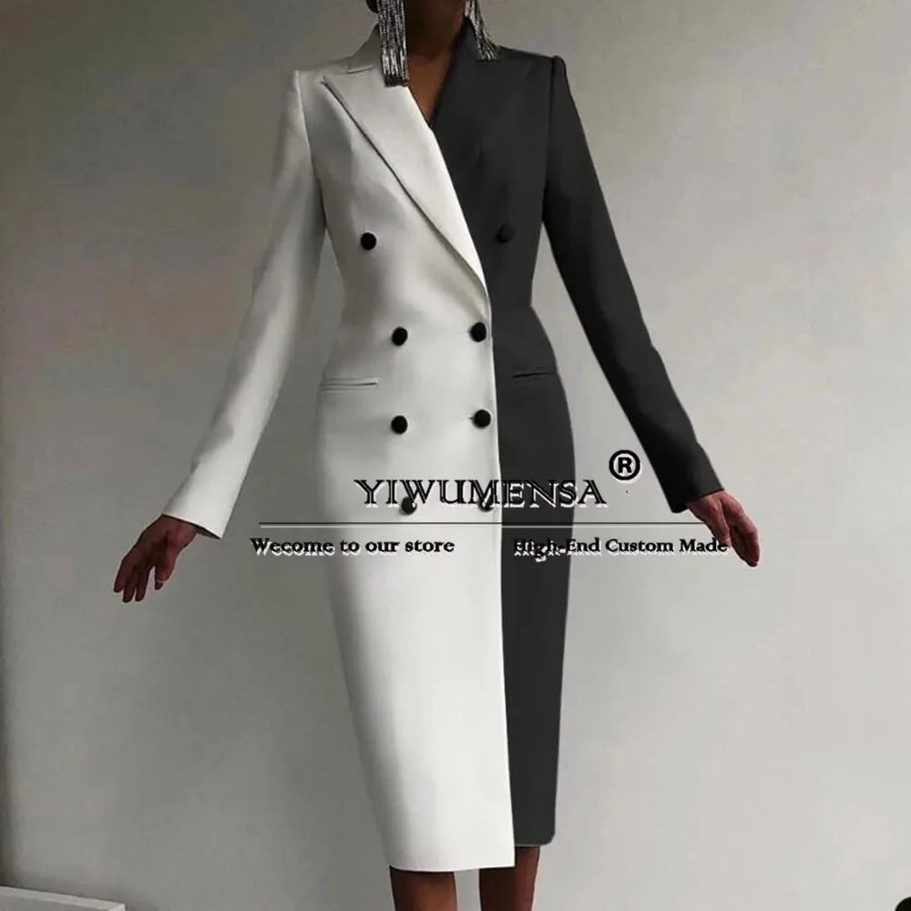 Elegant Women Pants Suit Splicing Double Breasted Prom Blazers Female Formal Dinner Party Bride's Mother Dress Customized 2025