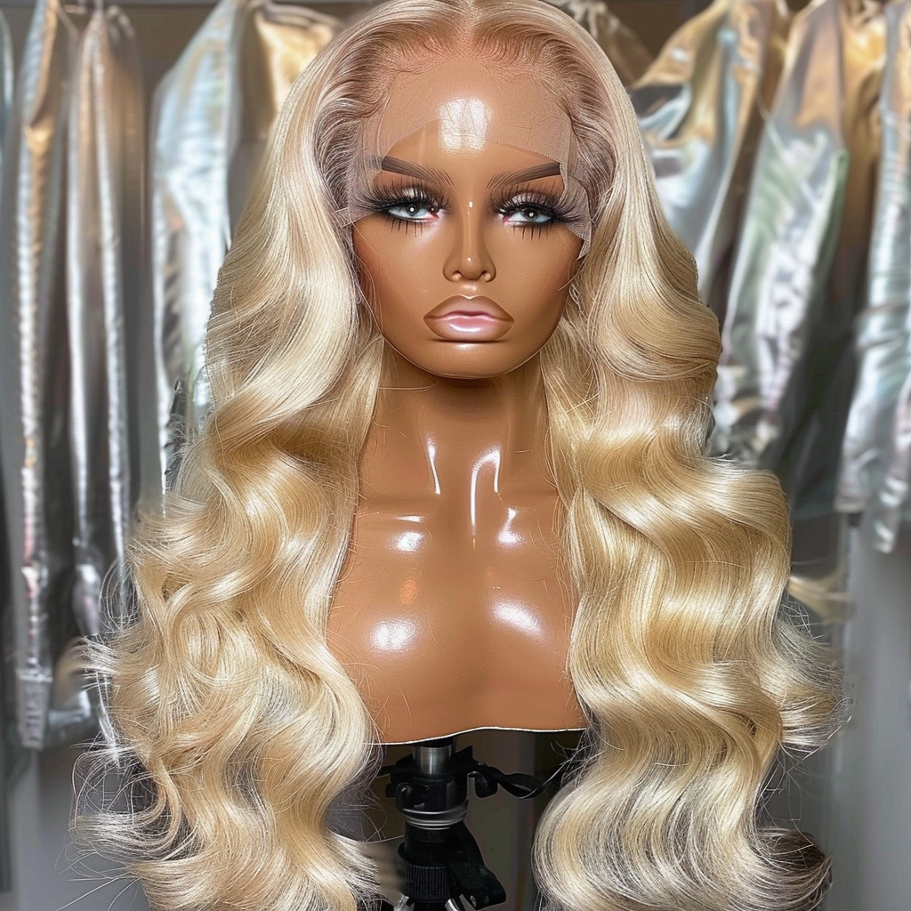 Ashley- Luxury Blonde Body Wave 13x4 Transparent Lace Front Wig Beautiful Wig Silky Trendy Bombshell 613 Wig