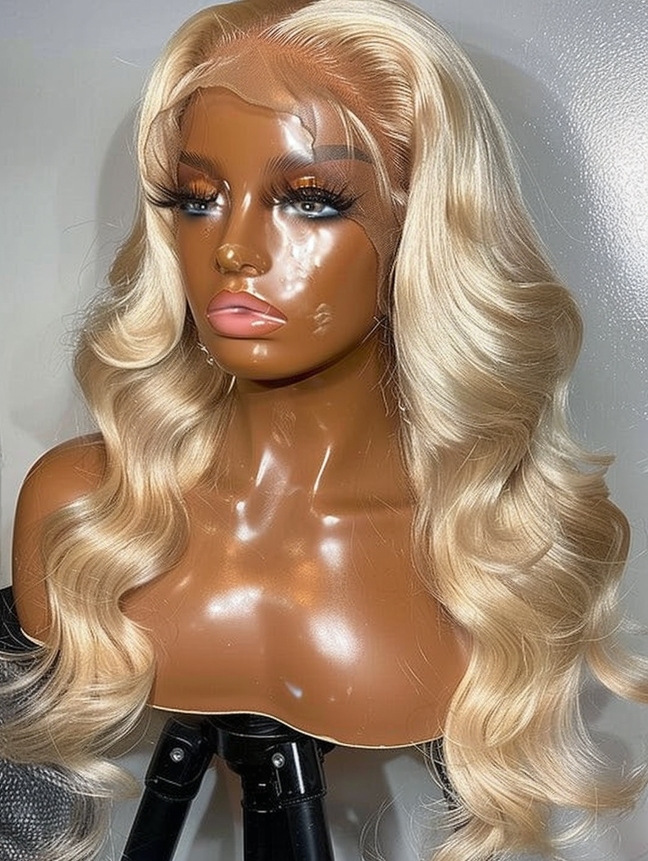 Ashley- Luxury Blonde Body Wave 13x4 Transparent Lace Front Wig Beautiful Wig Silky Trendy Bombshell 613 Wig