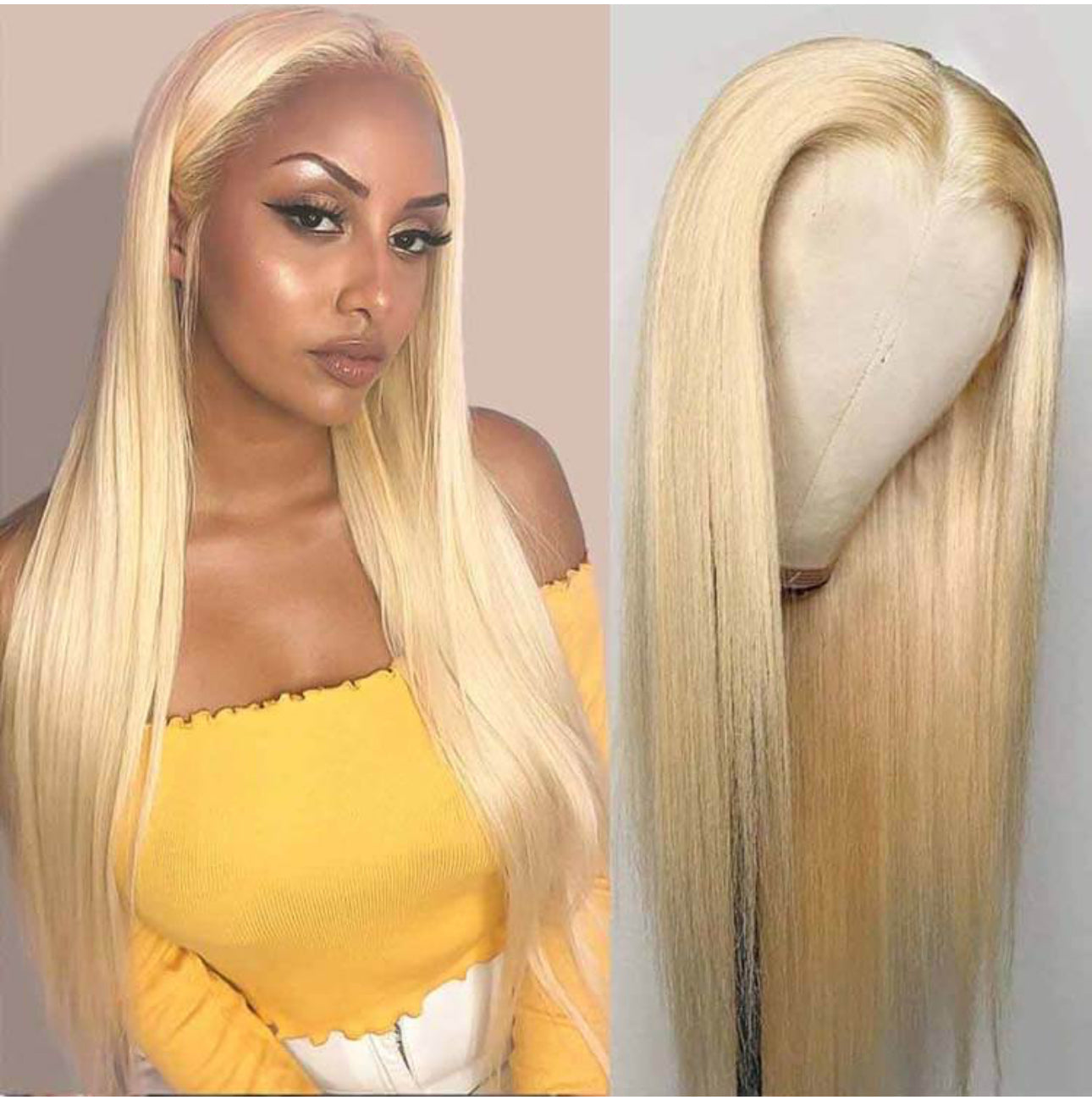 Siena - Luxury 613 Blonde Straight 13x4 Transparent Lace Front Wig