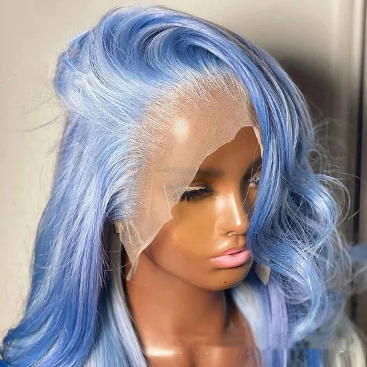 Skylar – Luxury Blue 13x4 HD Lace Closure Wig | 100% Human Hair Body Wave Human Hair Lace Front Wigs