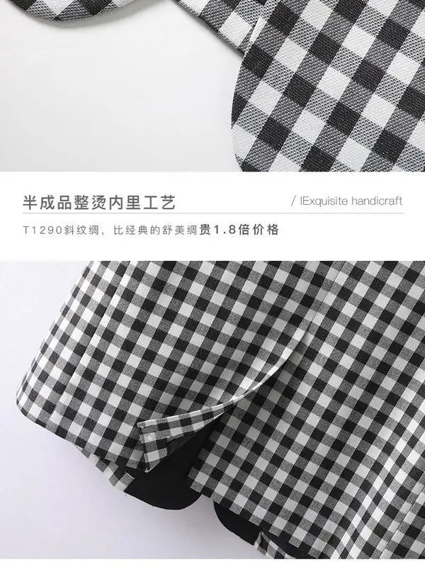 Spring Women Mesh Spliced Ruffles Checkered Waistcoat OL Palids Suit Vest Contrast Collar Sleeveless Cardigan Cardigan Tank Tops