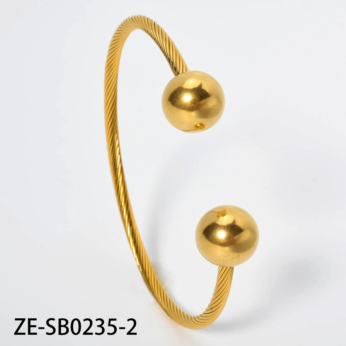 Stainless Steel Bracelet on Hand Gold Color Bangle Bead Wristband Plated Luxury Simple Couple Acier Inoxydable Charms Wholesale