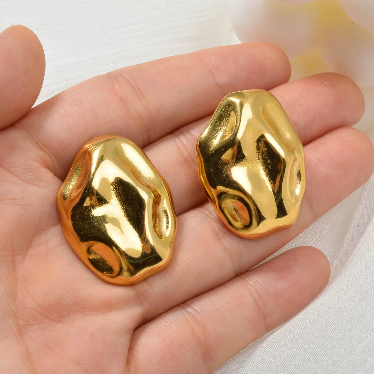 ZEADear Irregular Stone Earrings Gold Color Jewelry Fashion Accessories Stainless Steel Ornaments Daily Wear Party Women