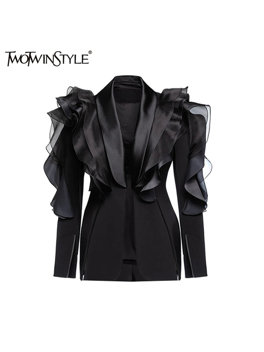 Asymmetric Long Jackets For Women V Neck Long Sleeve Button Slimming Casual Coats Female Style Clothes New